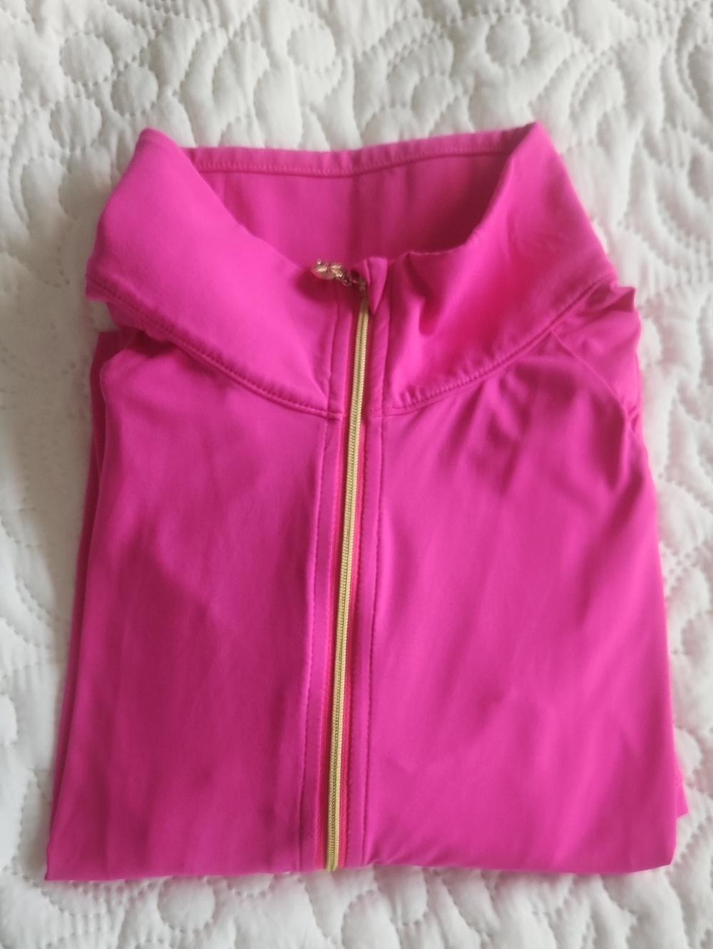Lilly Pulitzer Hot Pink Long Sleeve Quarter-Zip Top